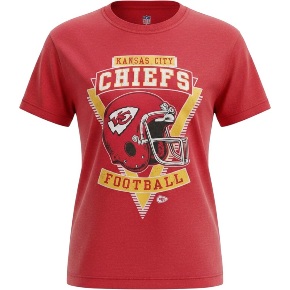 NFL Kansas City Chiefs Youth Large 14/16 Red Graphic Football Helmet T-Shirt NWT